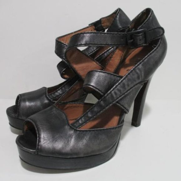 *No 704 b. MOD Jocelyn Black Distressed Leather - Picture 3 of 9